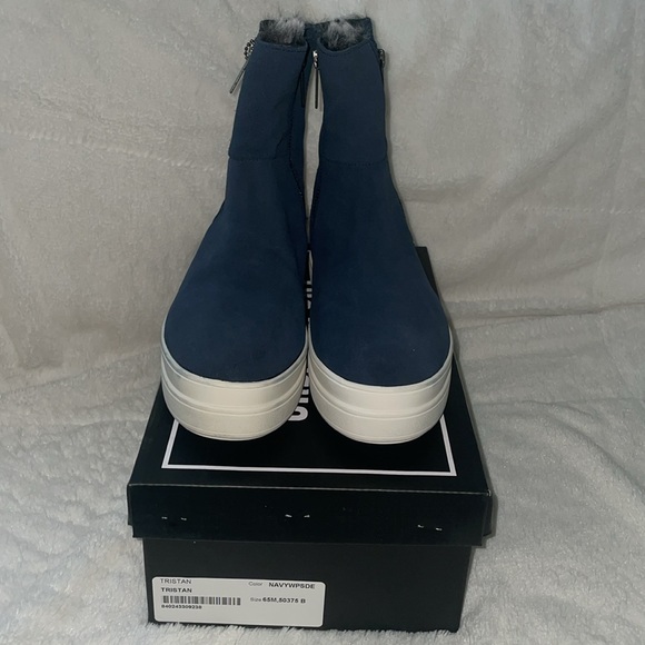 NWT J/SLIDES TRISTAN Navy Waterproof Suede Sneaker Boot - Picture 8 of 16